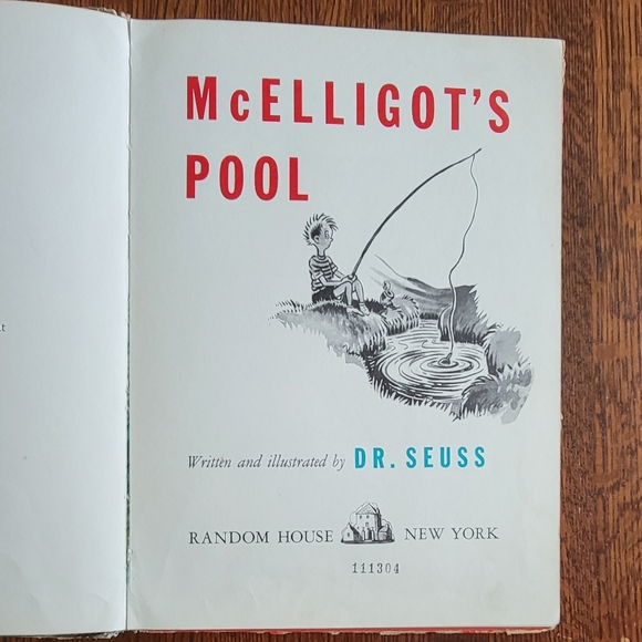 McElligot's Pool 1947 1st Edition Dr Seuss Random House Board Book ex Library - Picture 5 of 10